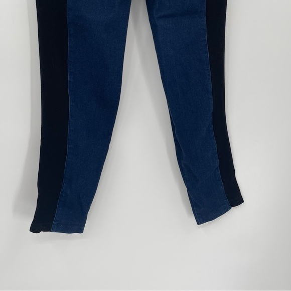 St. John Pants Womens Size 6 Stretch Denim /mixed Material Pull On Blue Black - Picture 7 of 9